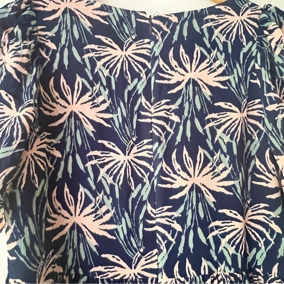 MADEWELL Ruffle-Sleeve Midi Dress in Oasis Palms SIZE XS - Picture 9 of 14